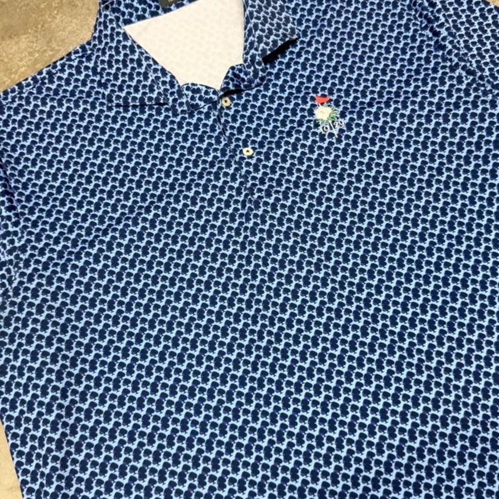 Turtleson Men's Performance Golf Polo Tree Print  Sz XL
